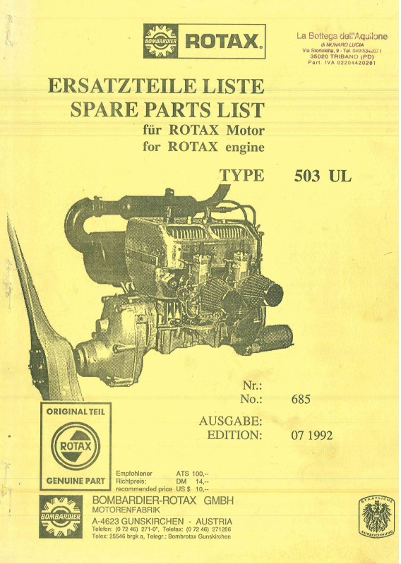 • ROTAX 503 A PUNTINE - 07/1992